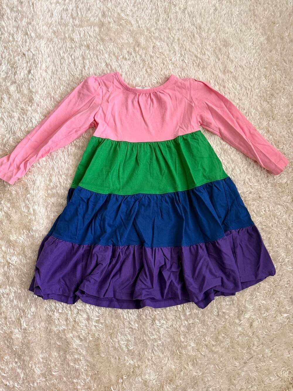Hanna Andersson Long Sleeve Colorblock Twirl Dress
